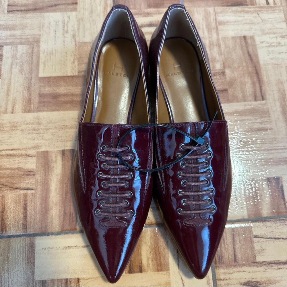 H by Halston Ronda Leather Loafer Shoes - Size 5.5 Bordeaux